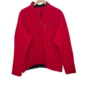 MARMOT Men's XL Estes Softshell Winter Jacket Zip Front Bright Red Fleece Lined